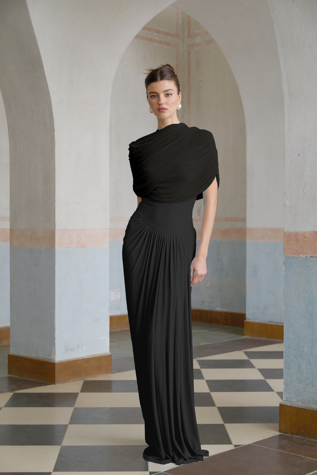 Vestido largo plisado