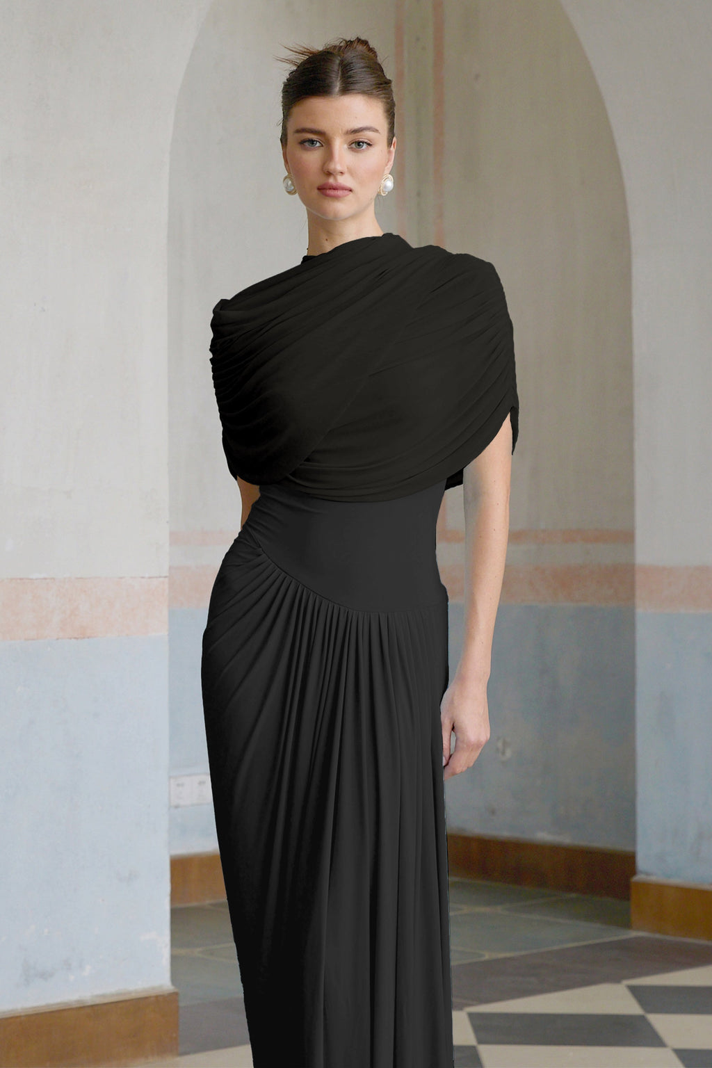 Vestido largo plisado