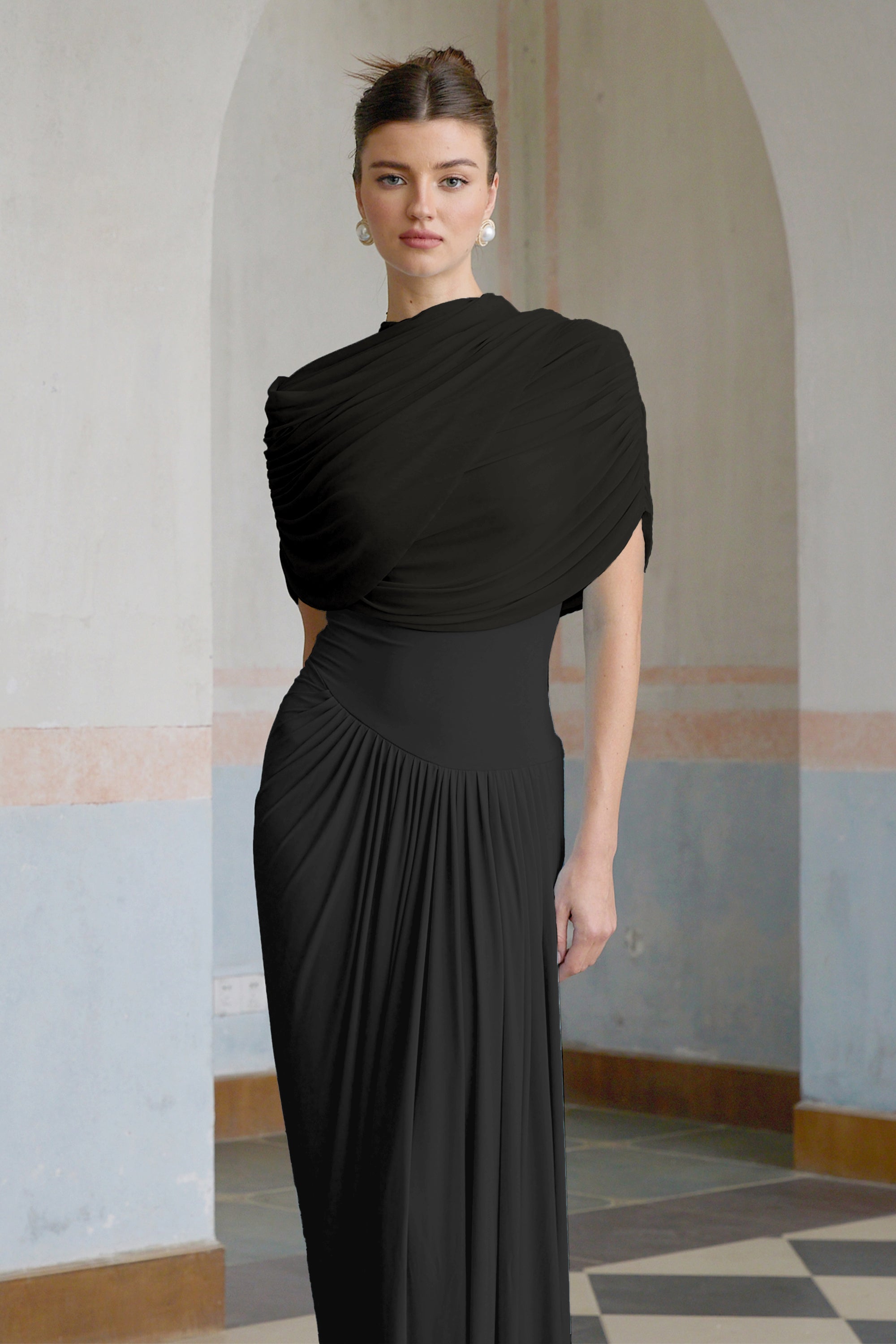 Vestido largo plisado