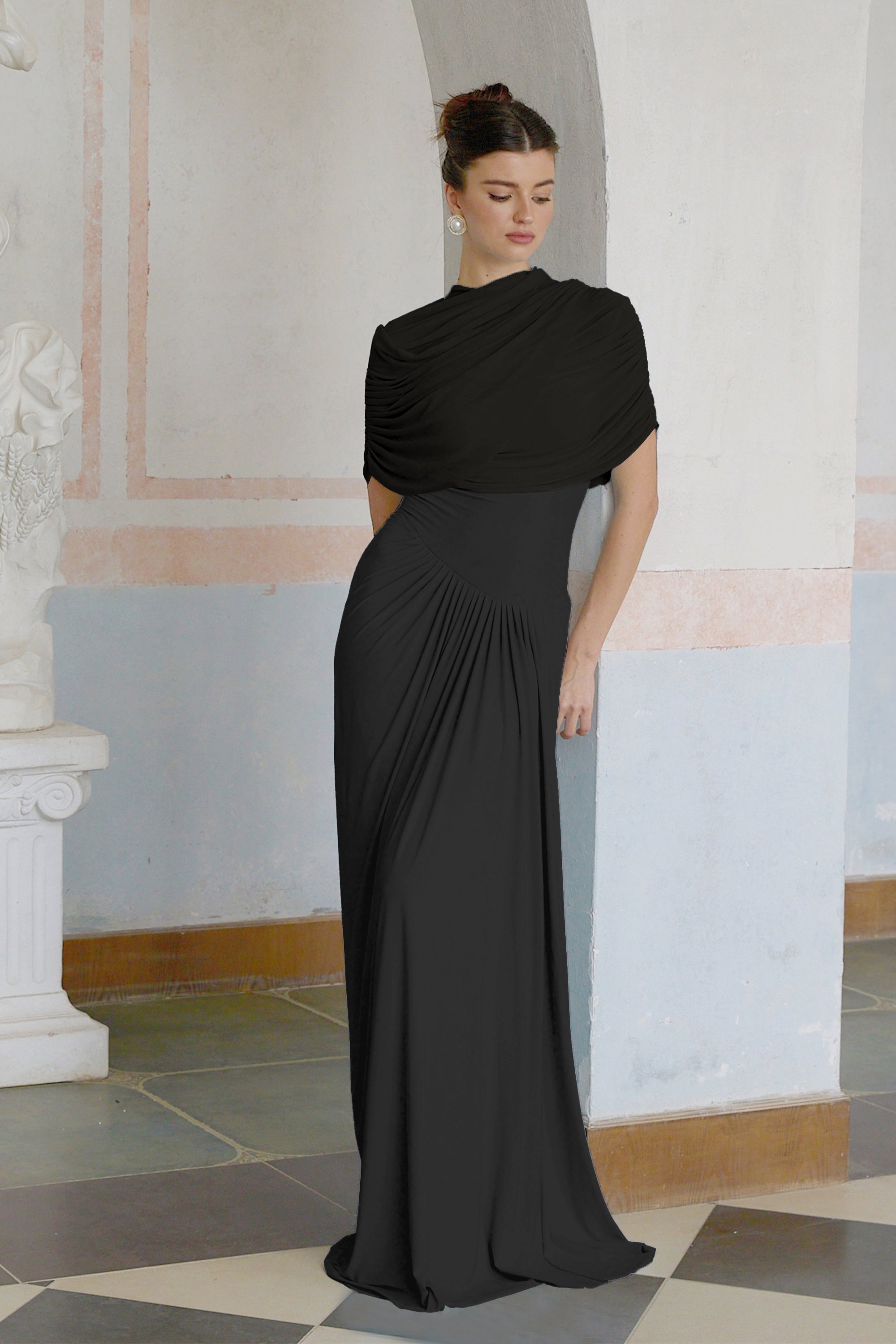 Vestido largo plisado