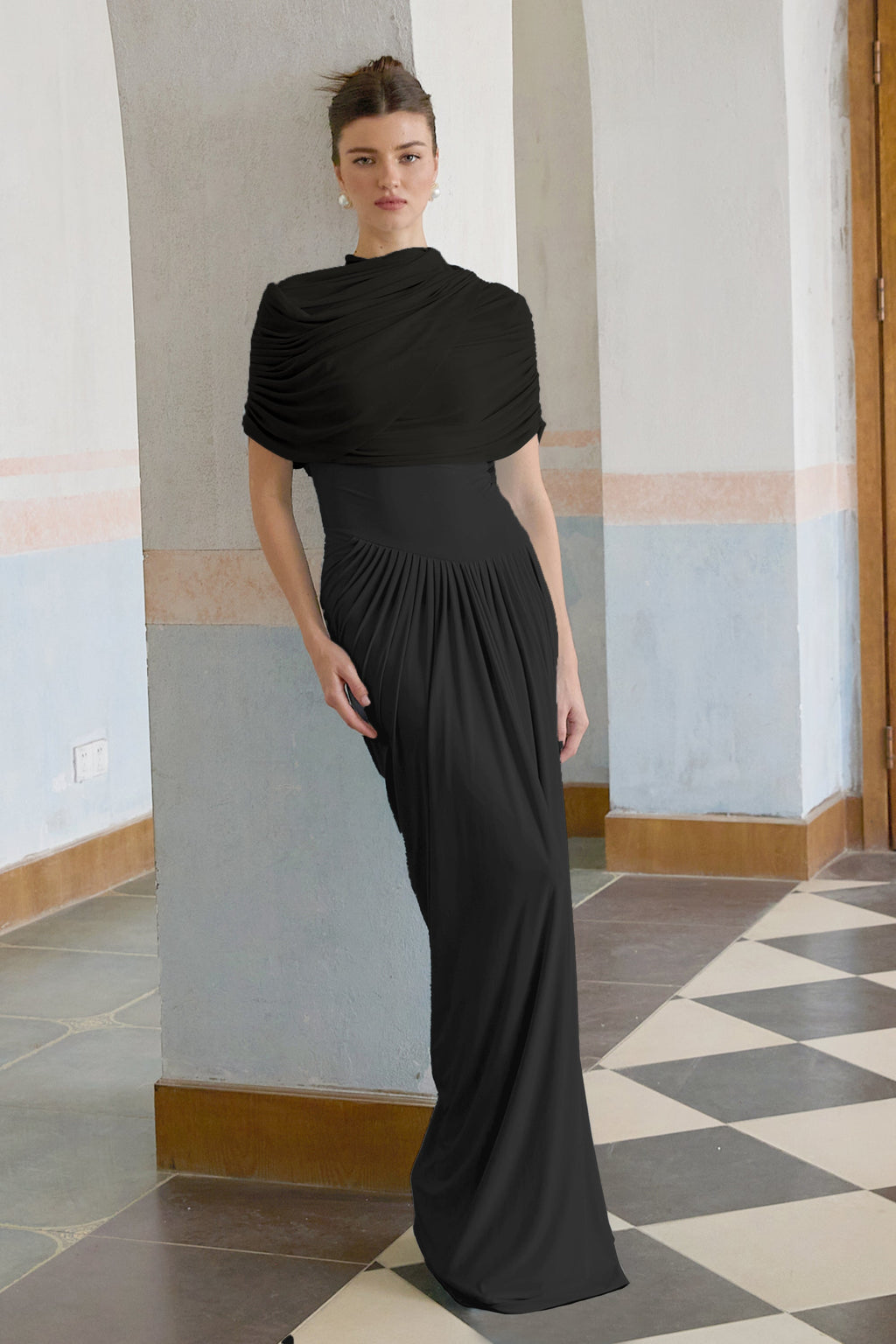 Vestido largo plisado