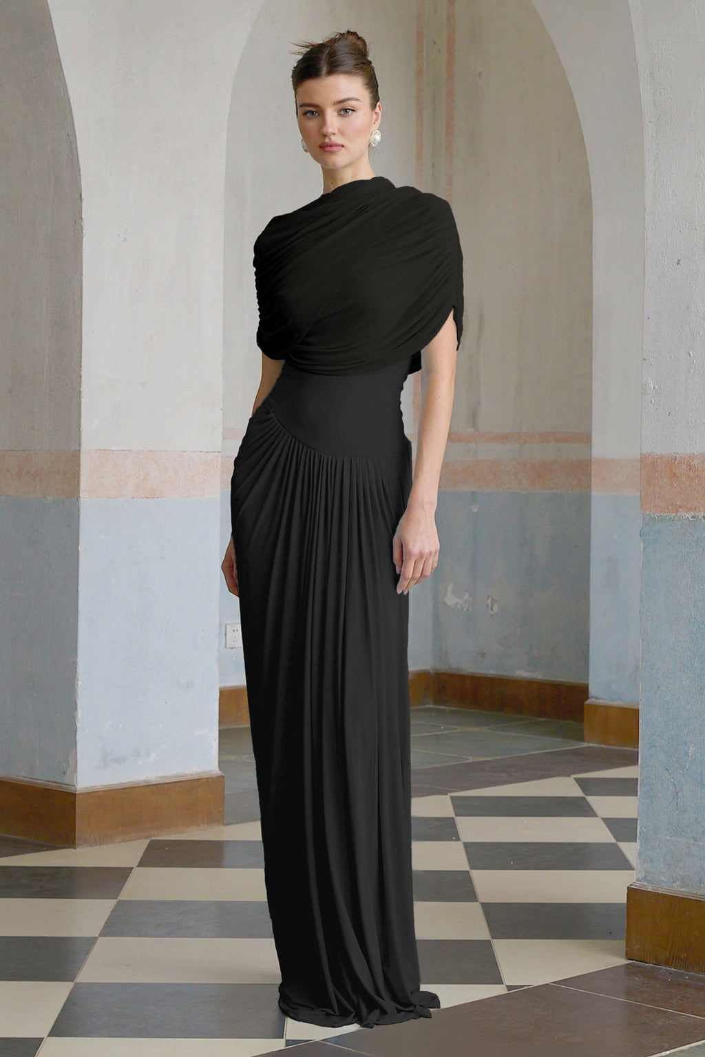 Vestido largo plisado