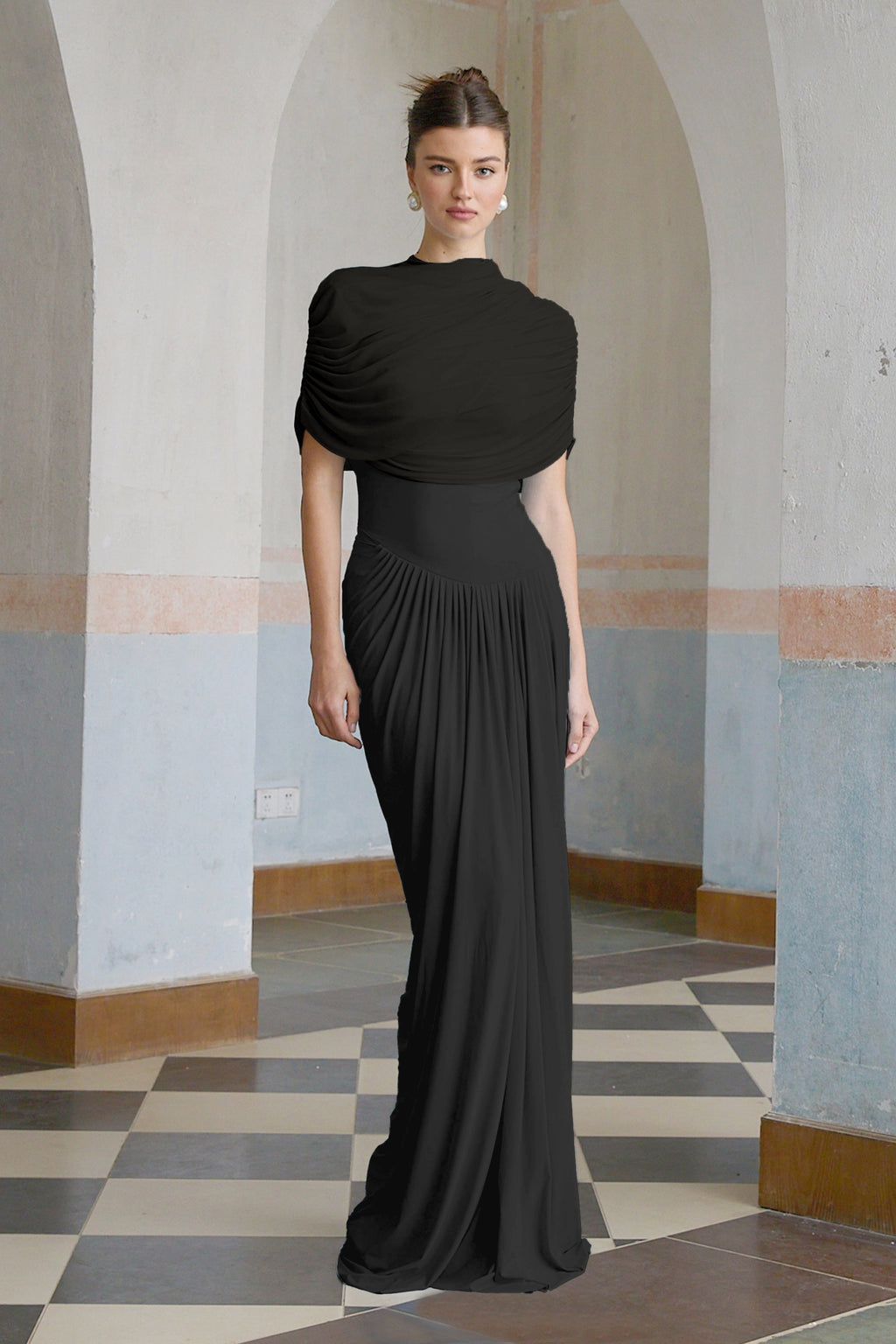Vestido largo plisado