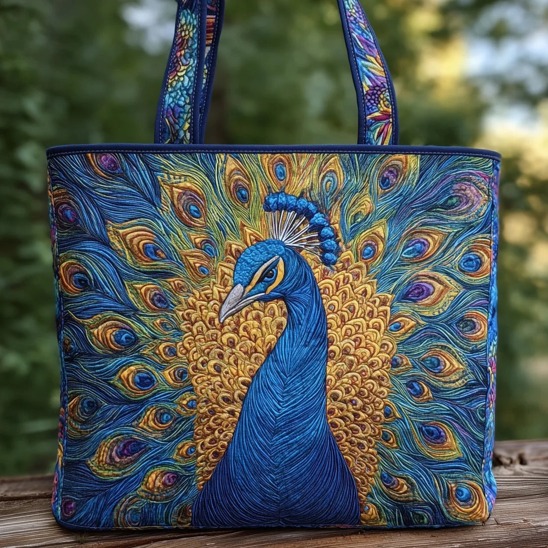 Bolso artesanal con pavo real™