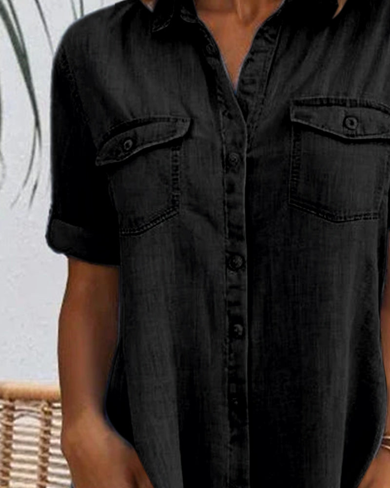 Vestido estilo camisa tejana