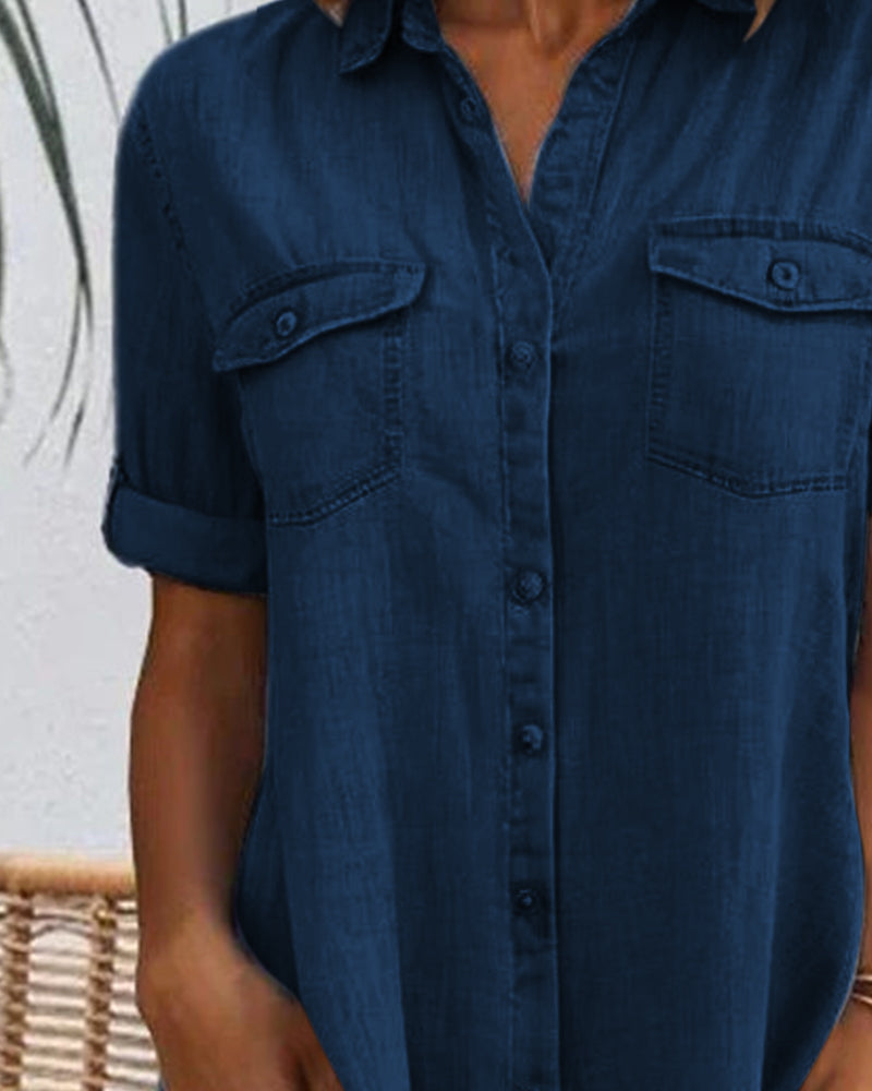 Vestido estilo camisa tejana