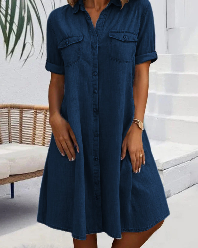 Vestido estilo camisa tejana