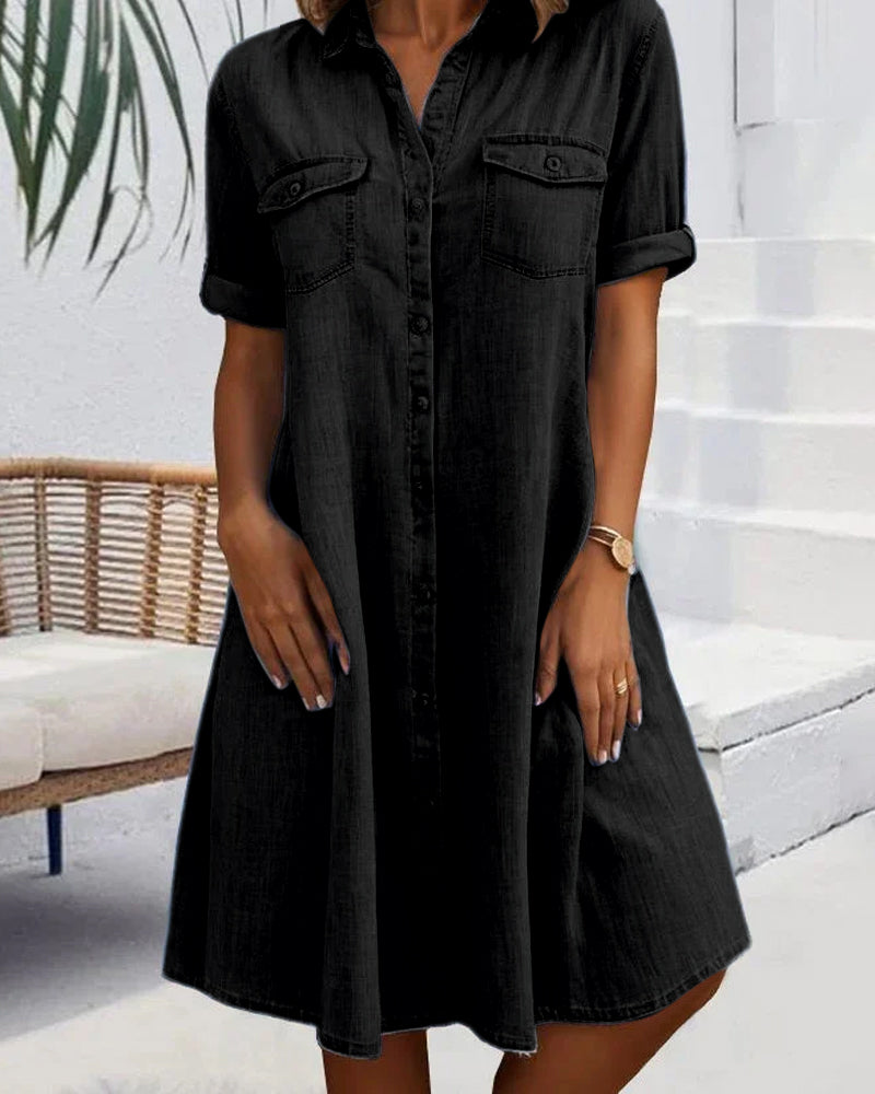 Vestido estilo camisa tejana