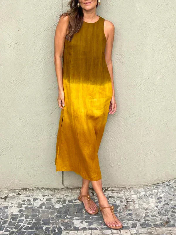 Vestido elegante con estampado natural