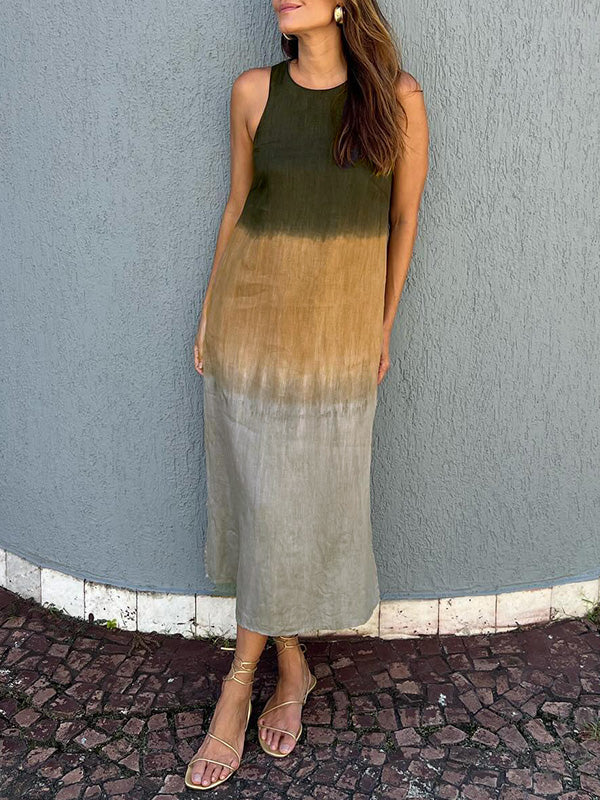 Vestido elegante con estampado natural