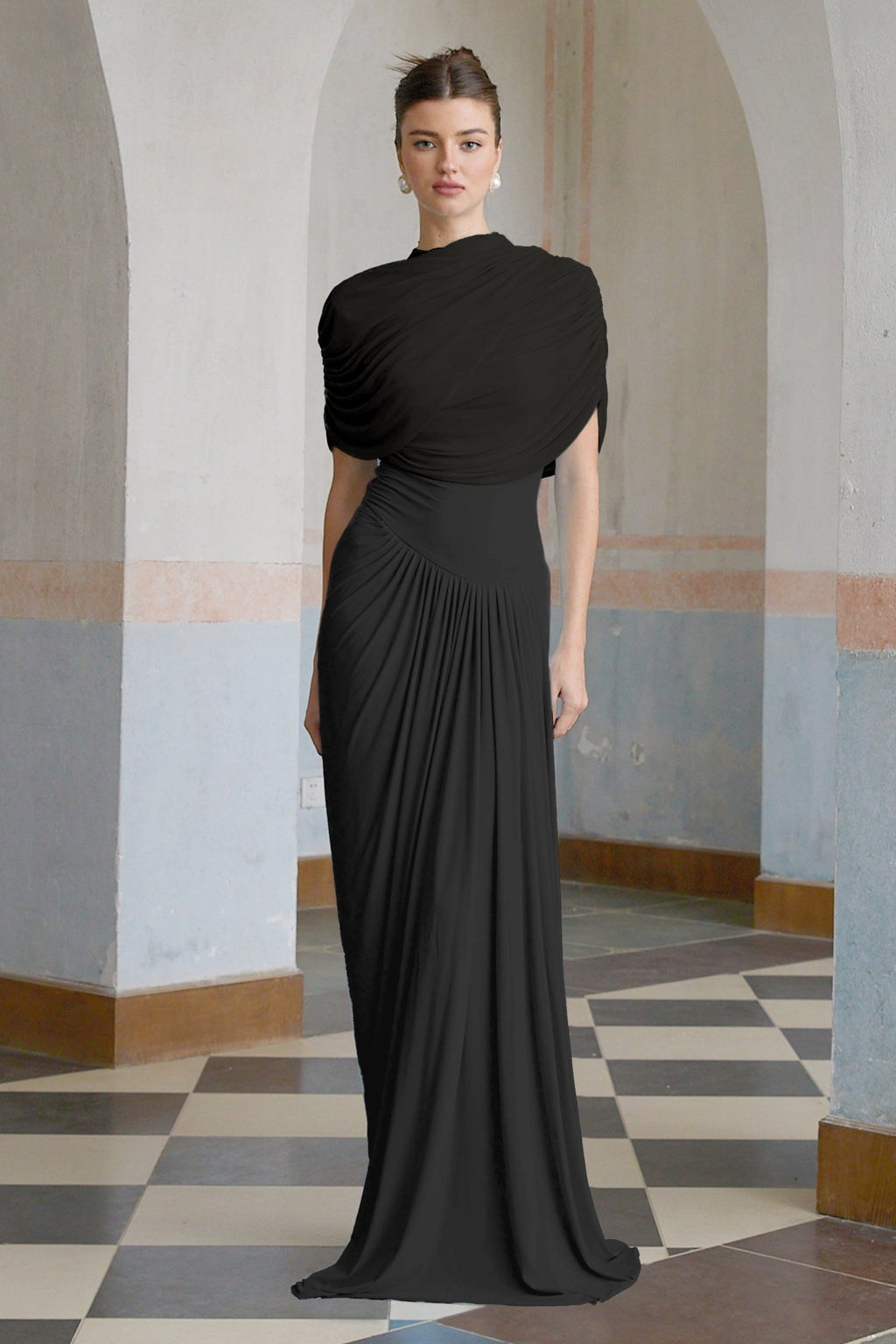 Vestido largo plisado