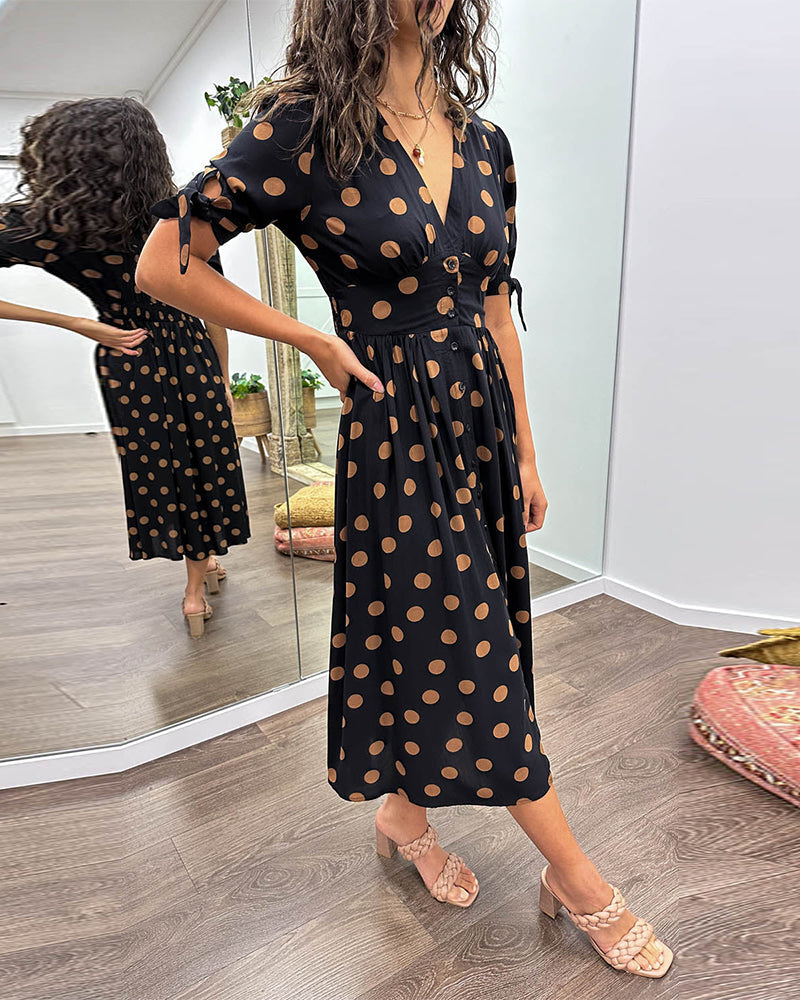 Vestido elegante de lunares