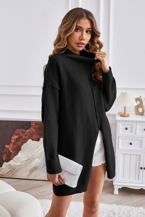 Jersey de punto de mujer a la última con cuello redondo