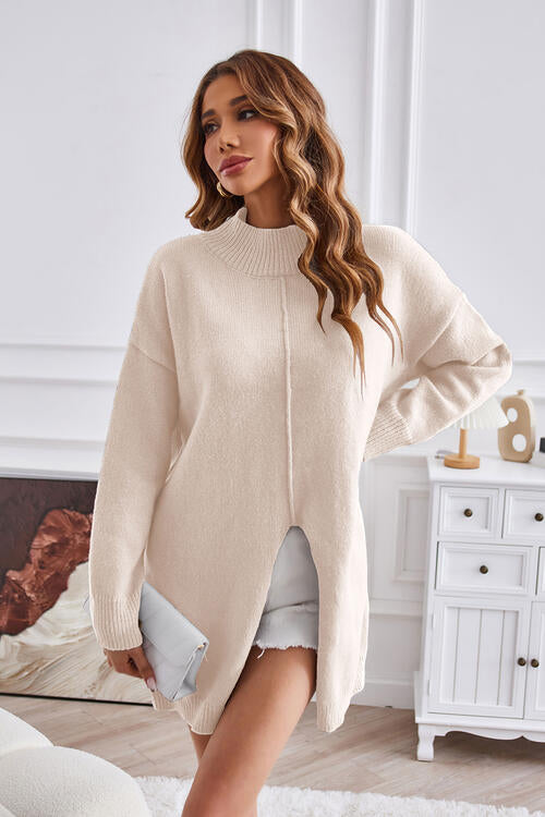 Jersey de punto de mujer a la última con cuello redondo
