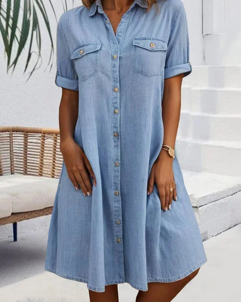 Vestido estilo camisa tejana