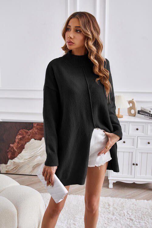Jersey de punto de mujer a la última con cuello redondo