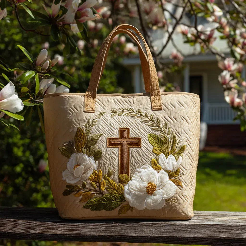 Bolso artesanal con la Santa Cruz