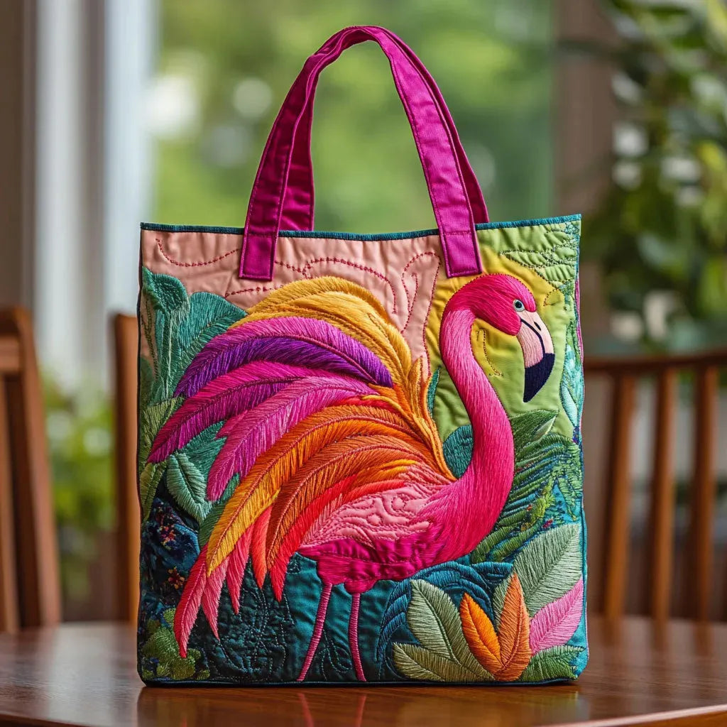 Bolso de hombro acolchado con un flamenco