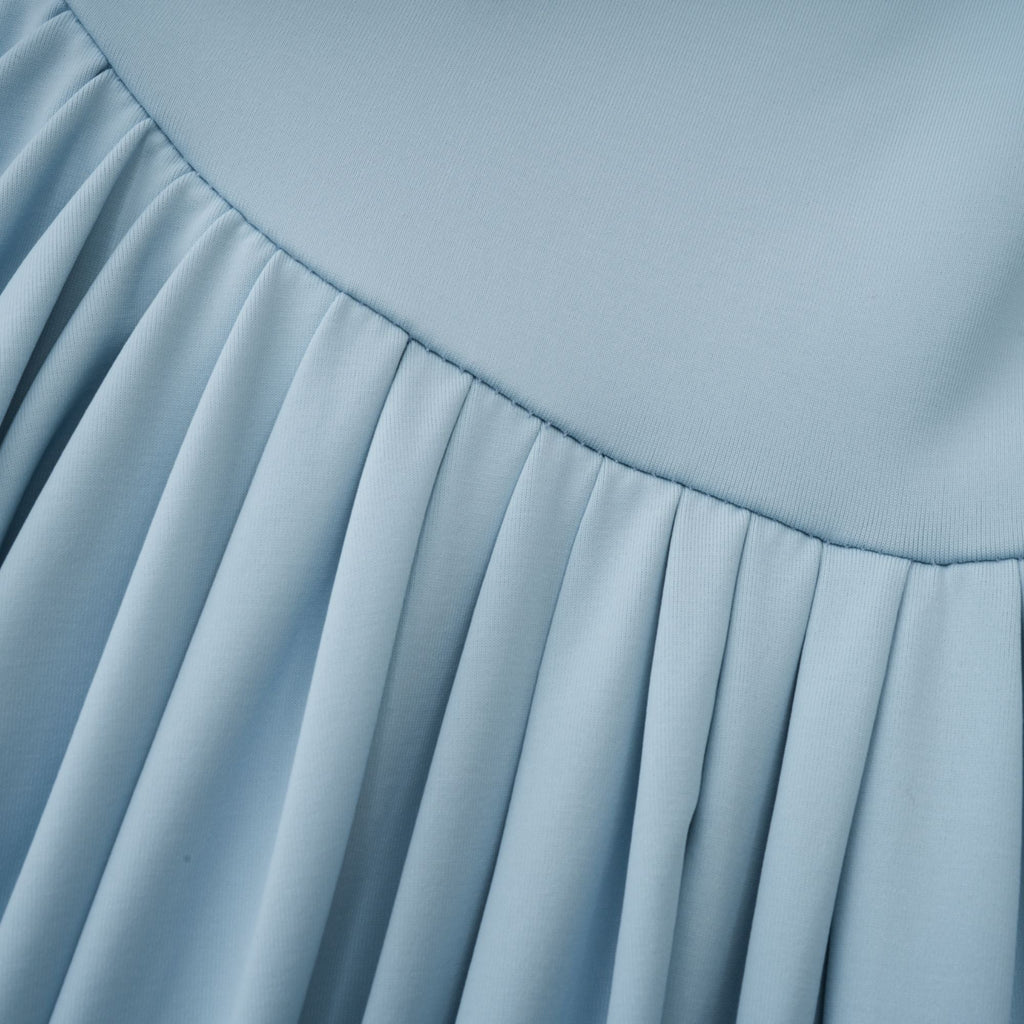 Vestido largo plisado azul