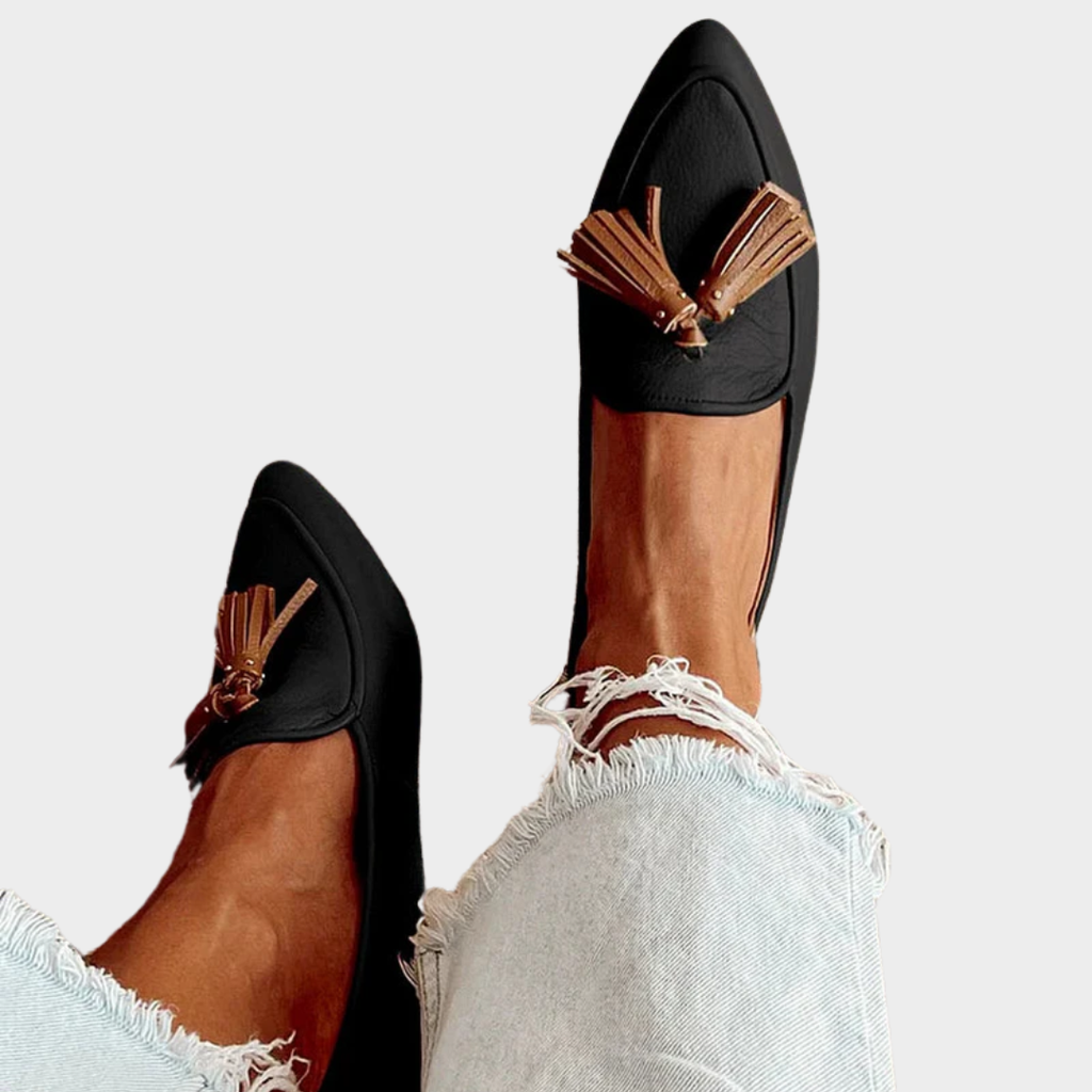 Mocasín moderno con flecos
