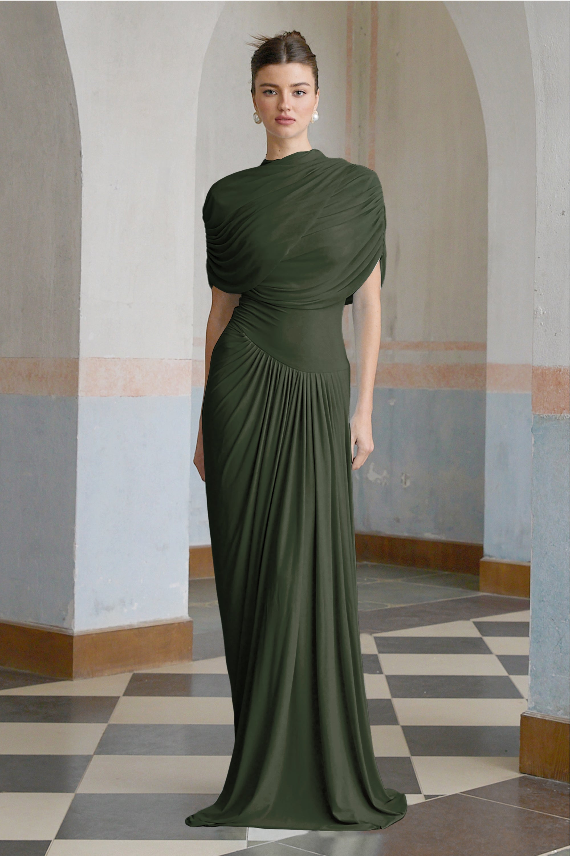 Vestido largo plisado