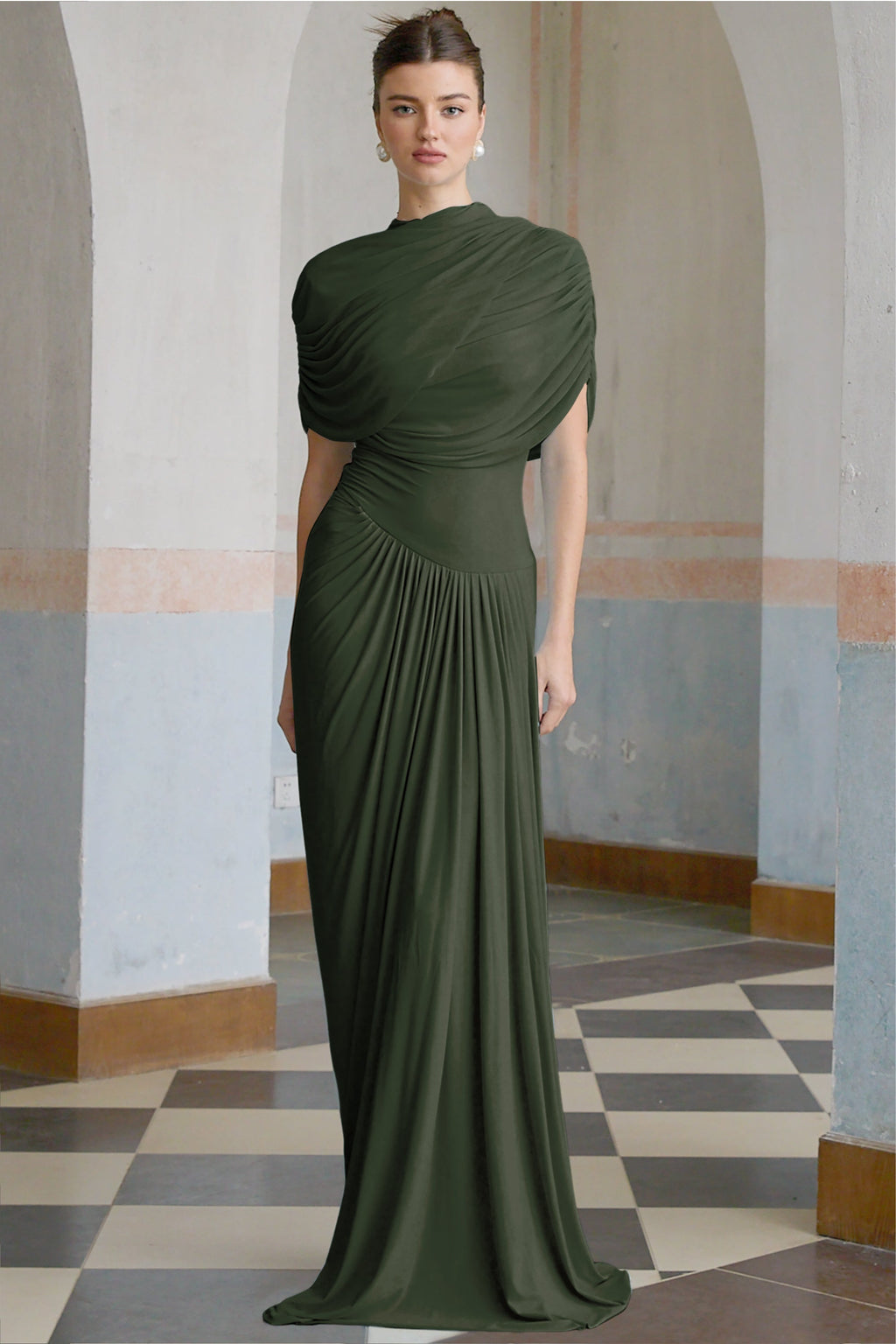 Vestido largo plisado