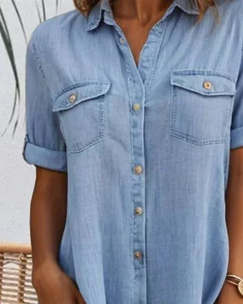 Vestido estilo camisa tejana