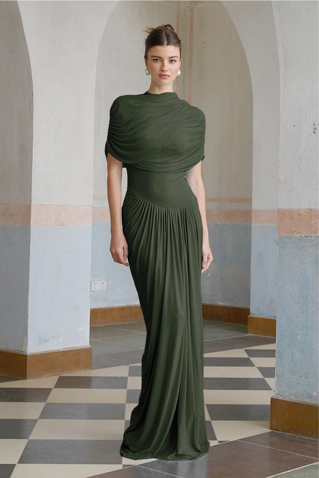 Vestido largo plisado