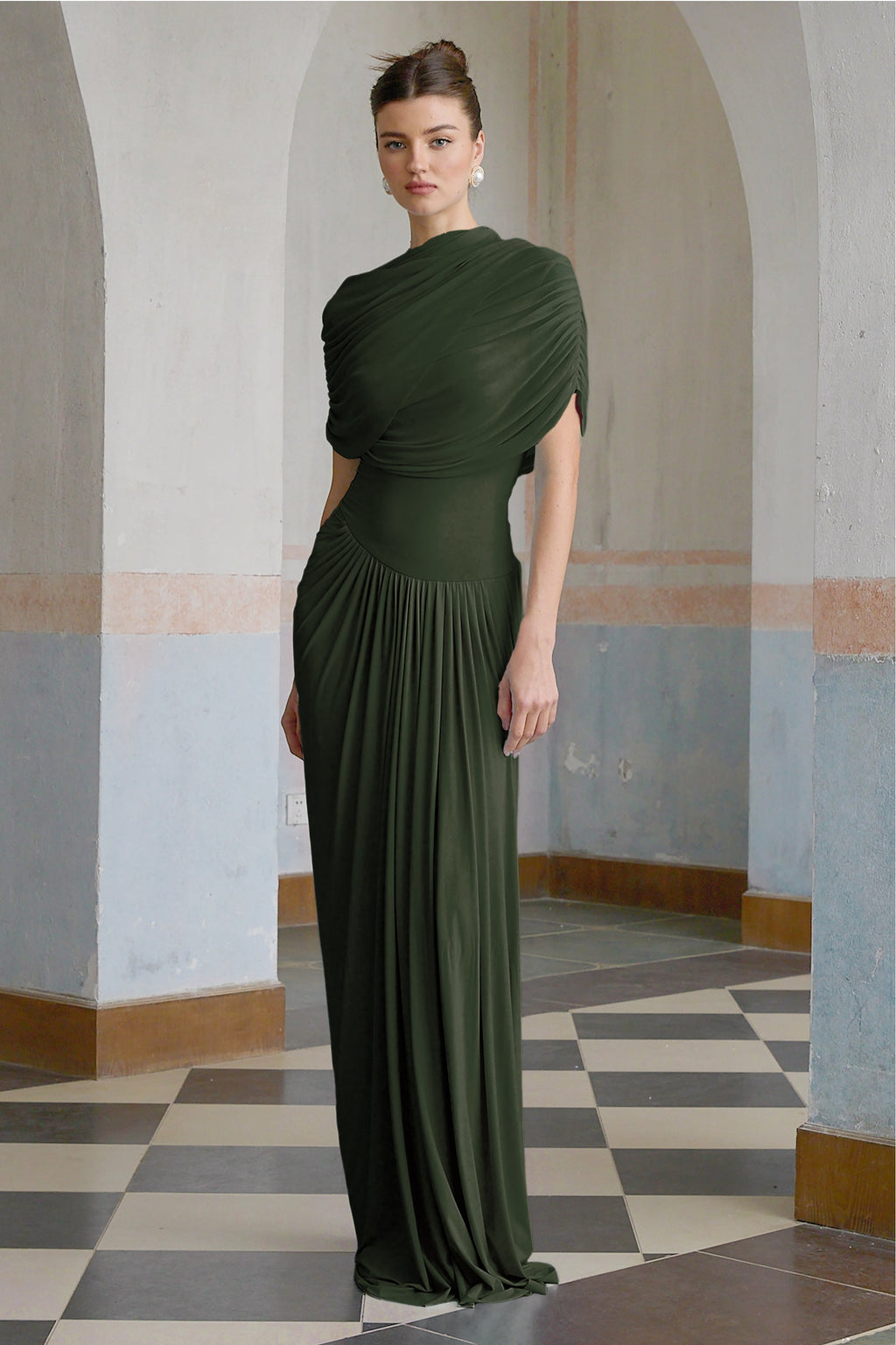 Vestido largo plisado