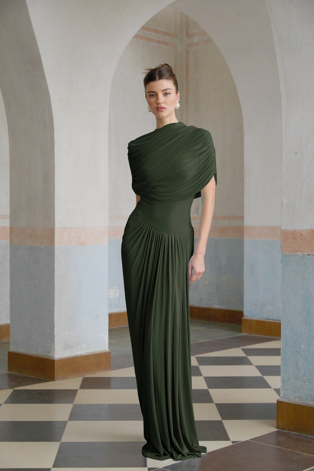 Vestido largo plisado