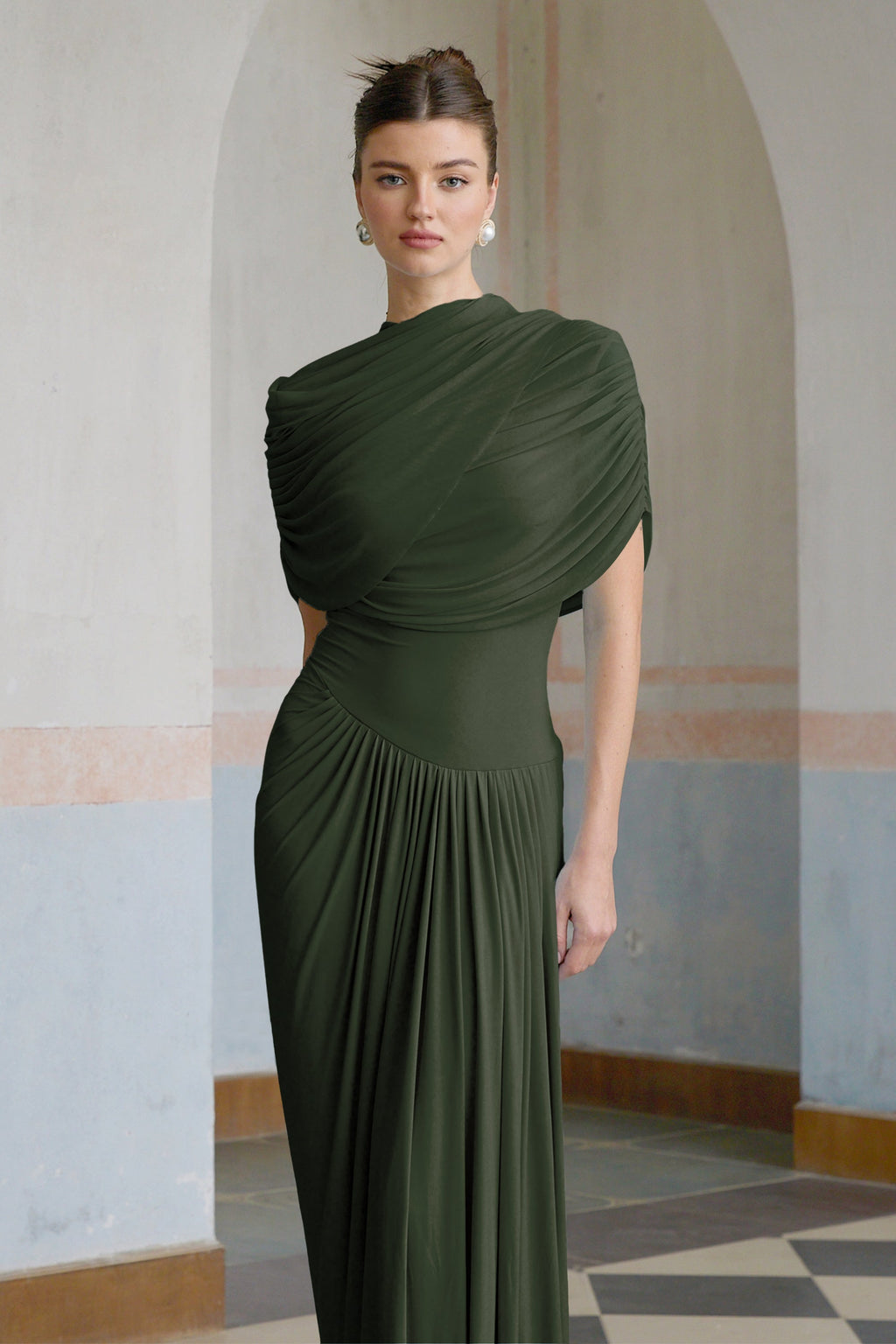 Vestido largo plisado