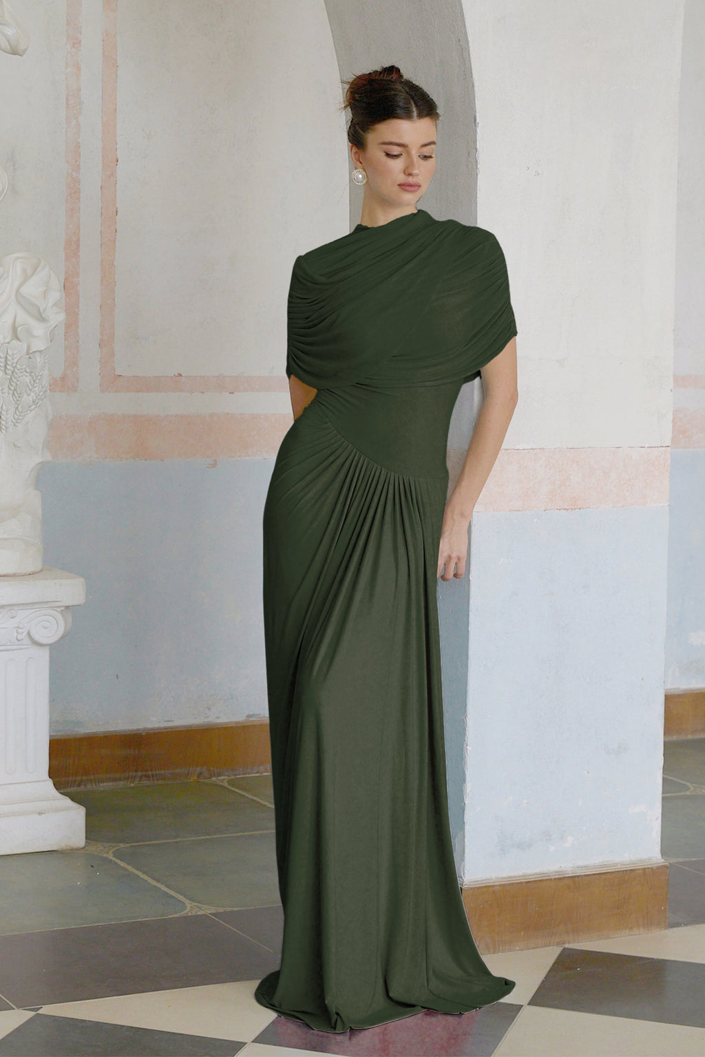 Vestido largo plisado