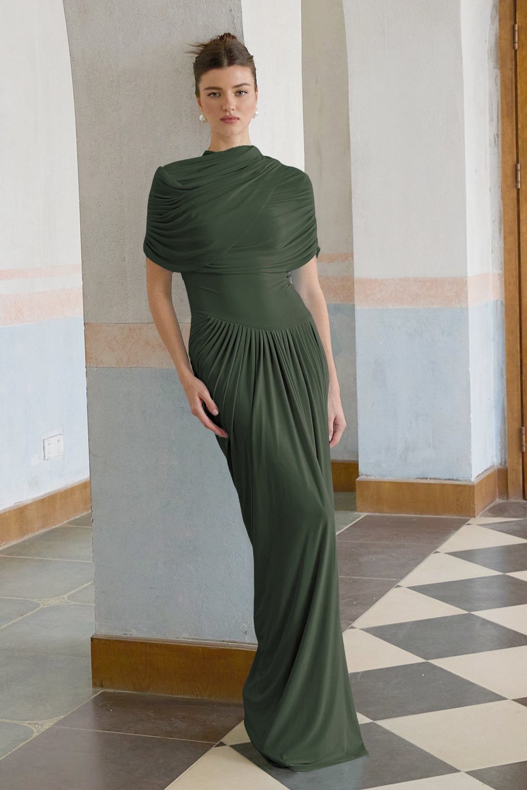 Vestido largo plisado