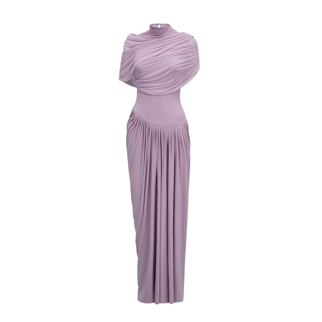 Vestido largo plisado  morado