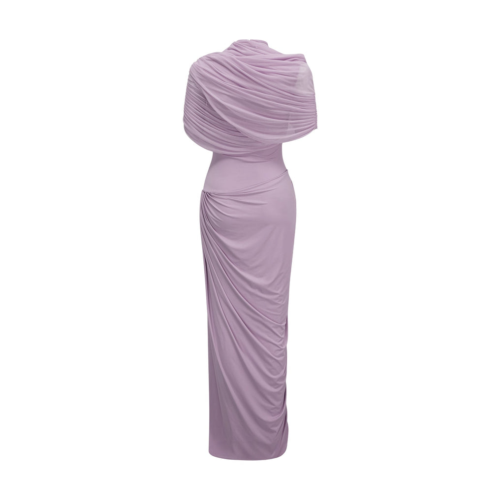 Vestido largo plisado  morado