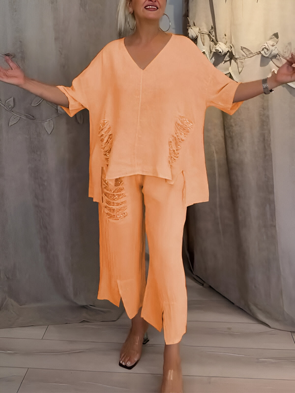 Conjunto de verano de dos piezas con detalles