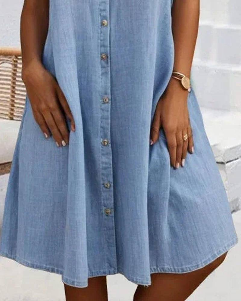 Vestido estilo camisa tejana