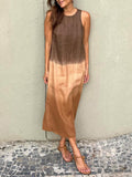 Vestido elegante con estampado natural